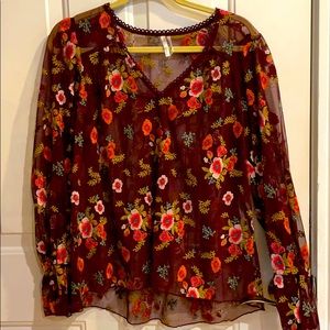 Sheer Floral Shirt - Anthropologie